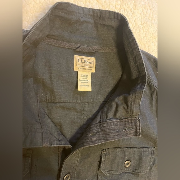 L.L. Bean Field Shirt Jacket Ripstop Work Shirt Dark Navy Blue Men’s XXL - Picture 3 of 5